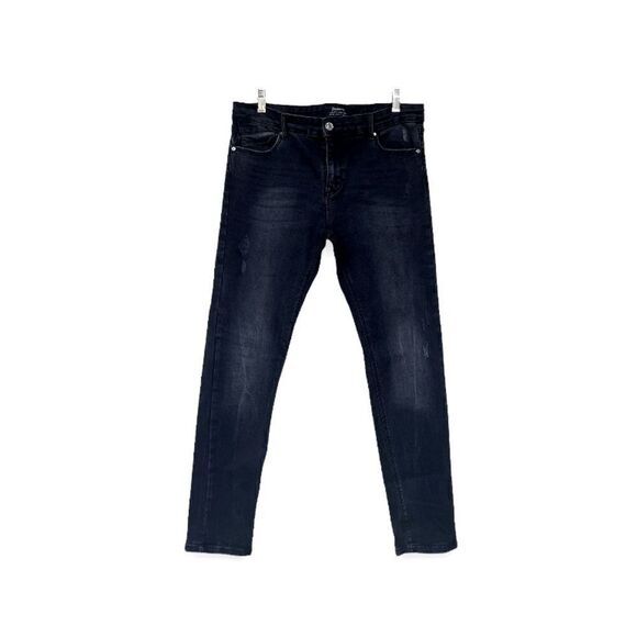 STRADIVARIUS | Black Distressed Skinny Jeans (Size 10) - Picture 1 of 5